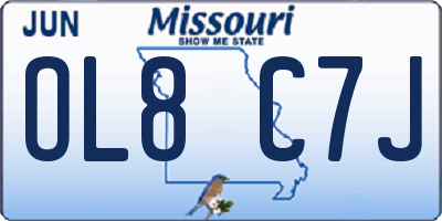 MO license plate OL8C7J