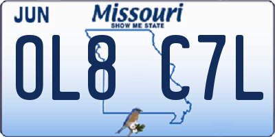 MO license plate OL8C7L
