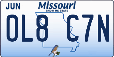 MO license plate OL8C7N