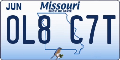 MO license plate OL8C7T