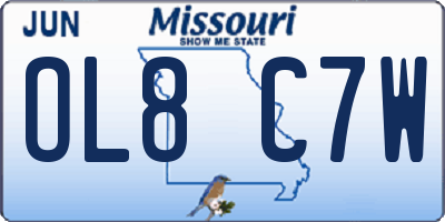 MO license plate OL8C7W