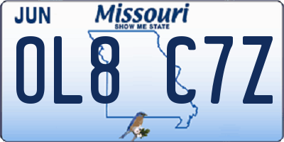 MO license plate OL8C7Z