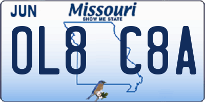 MO license plate OL8C8A