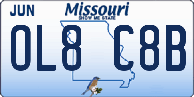 MO license plate OL8C8B