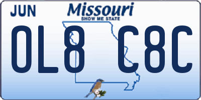 MO license plate OL8C8C