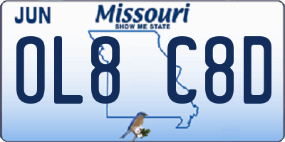 MO license plate OL8C8D