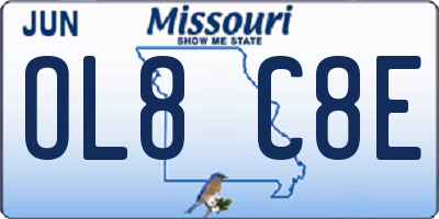 MO license plate OL8C8E