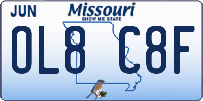 MO license plate OL8C8F