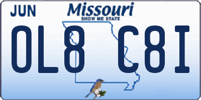 MO license plate OL8C8I