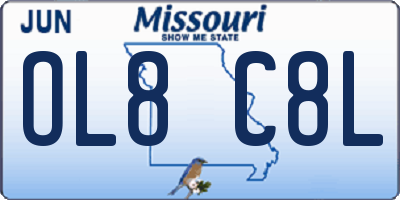 MO license plate OL8C8L