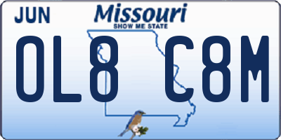MO license plate OL8C8M