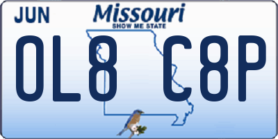 MO license plate OL8C8P