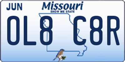 MO license plate OL8C8R