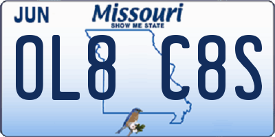 MO license plate OL8C8S