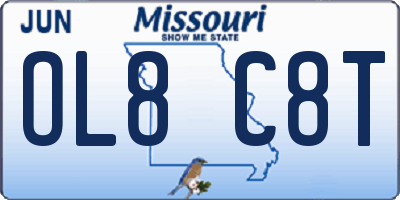 MO license plate OL8C8T