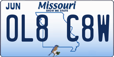 MO license plate OL8C8W