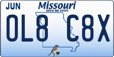 MO license plate OL8C8X