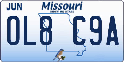 MO license plate OL8C9A