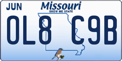MO license plate OL8C9B