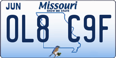 MO license plate OL8C9F