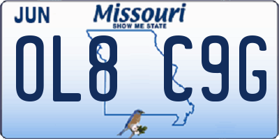MO license plate OL8C9G