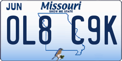 MO license plate OL8C9K