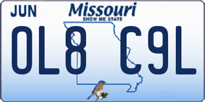 MO license plate OL8C9L