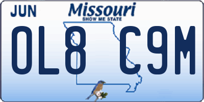 MO license plate OL8C9M