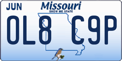 MO license plate OL8C9P