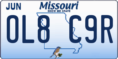 MO license plate OL8C9R