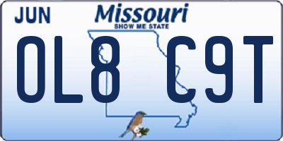 MO license plate OL8C9T