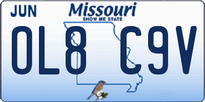 MO license plate OL8C9V