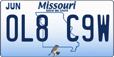 MO license plate OL8C9W
