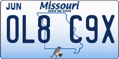 MO license plate OL8C9X
