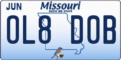 MO license plate OL8D0B