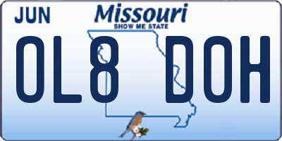 MO license plate OL8D0H