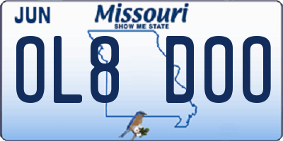 MO license plate OL8D0O