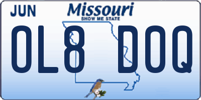 MO license plate OL8D0Q