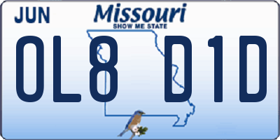 MO license plate OL8D1D