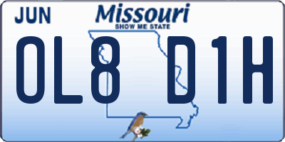 MO license plate OL8D1H