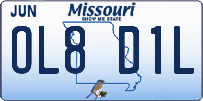 MO license plate OL8D1L