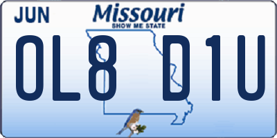MO license plate OL8D1U
