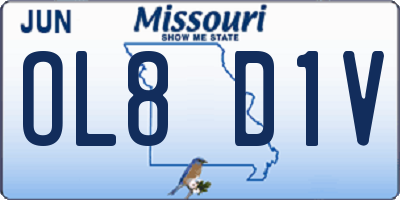 MO license plate OL8D1V