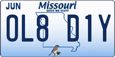 MO license plate OL8D1Y