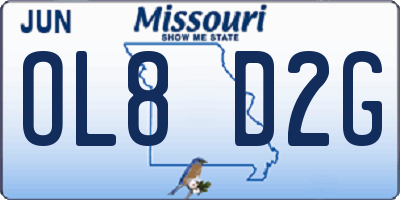 MO license plate OL8D2G