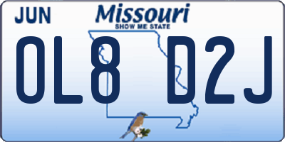 MO license plate OL8D2J