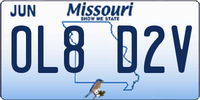 MO license plate OL8D2V