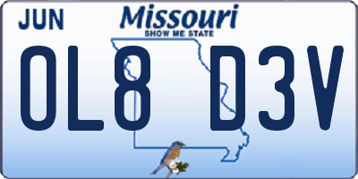 MO license plate OL8D3V