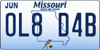 MO license plate OL8D4B