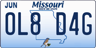 MO license plate OL8D4G
